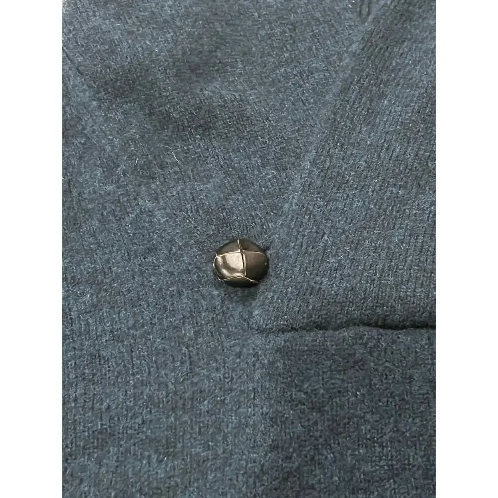 BANANA REPUBLIC 100% Extra Fine Merino Wool Shawl Collar Sweater Blue Mens L